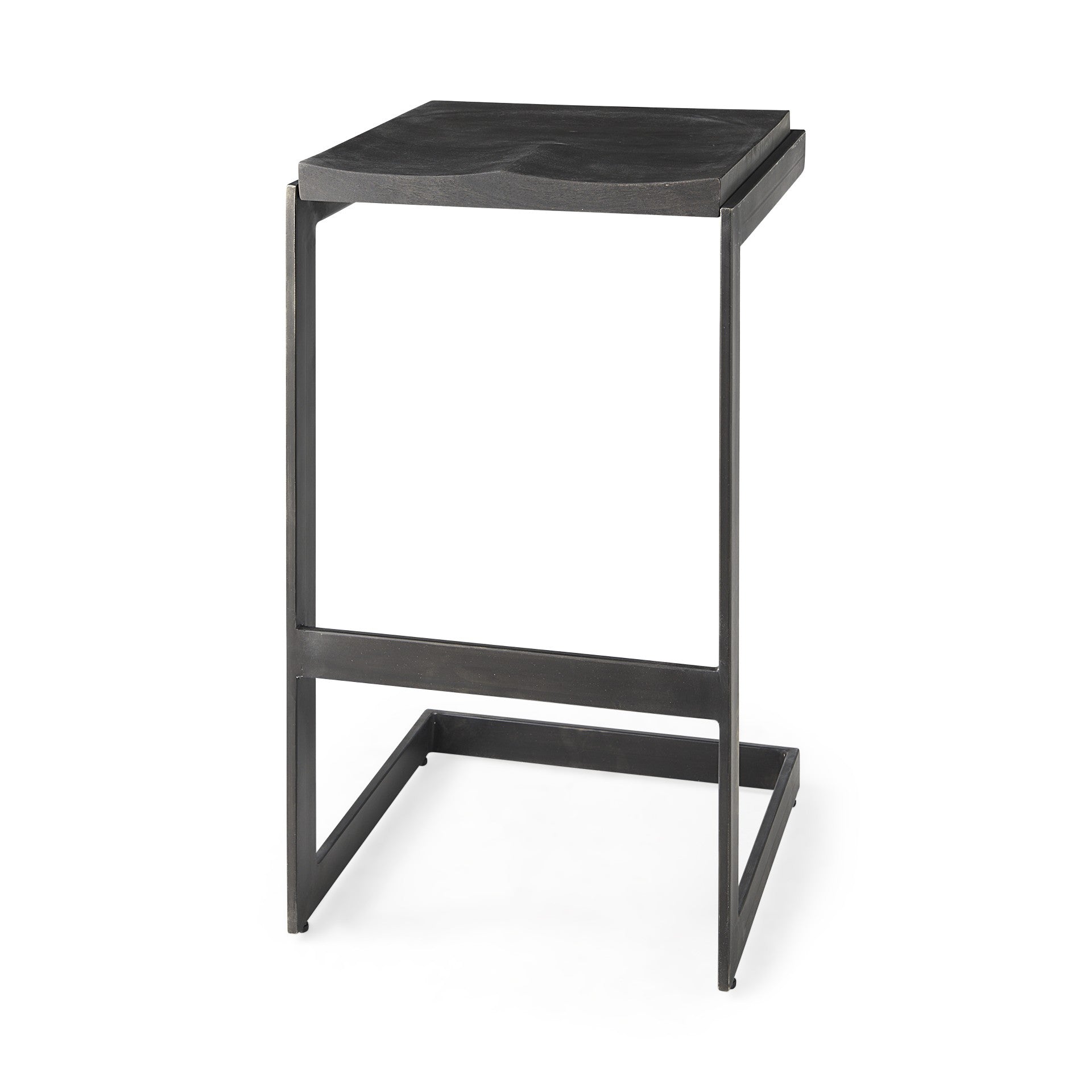 Black Solid & Manufactured Wood Backless Bar Height Bar Chair