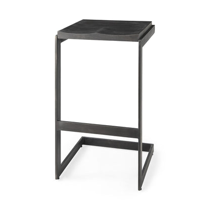 Black Solid & Manufactured Wood Backless Bar Height Bar Chair