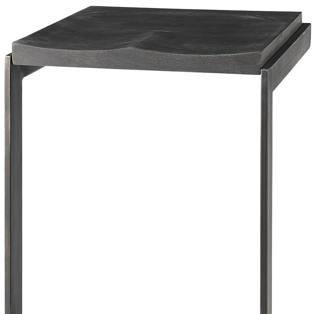 Black Solid & Manufactured Wood Backless Bar Height Bar Chair