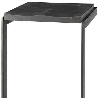 Black Solid & Manufactured Wood Backless Bar Height Bar Chair