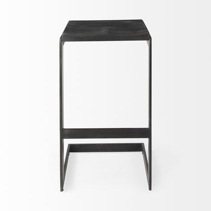 Black Solid & Manufactured Wood Backless Bar Height Bar Chair