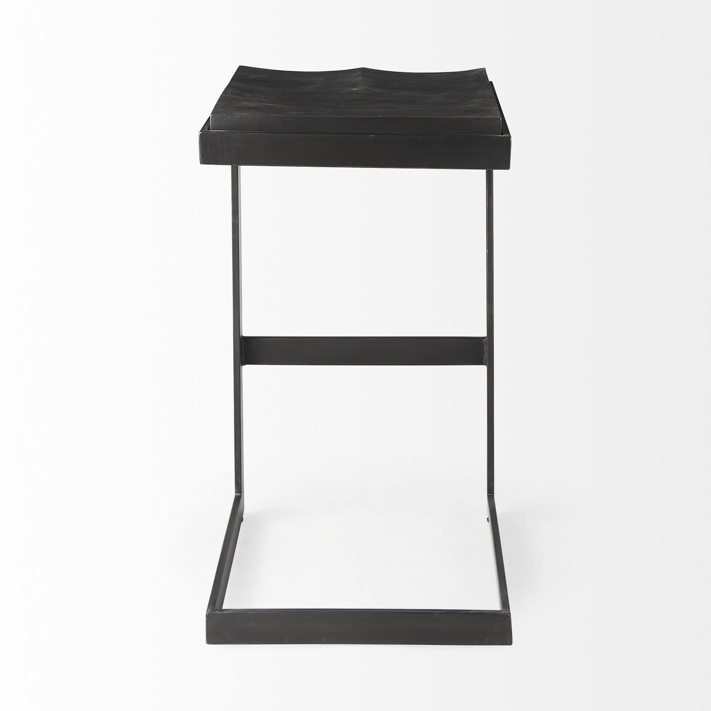 Black Solid & Manufactured Wood Backless Bar Height Bar Chair