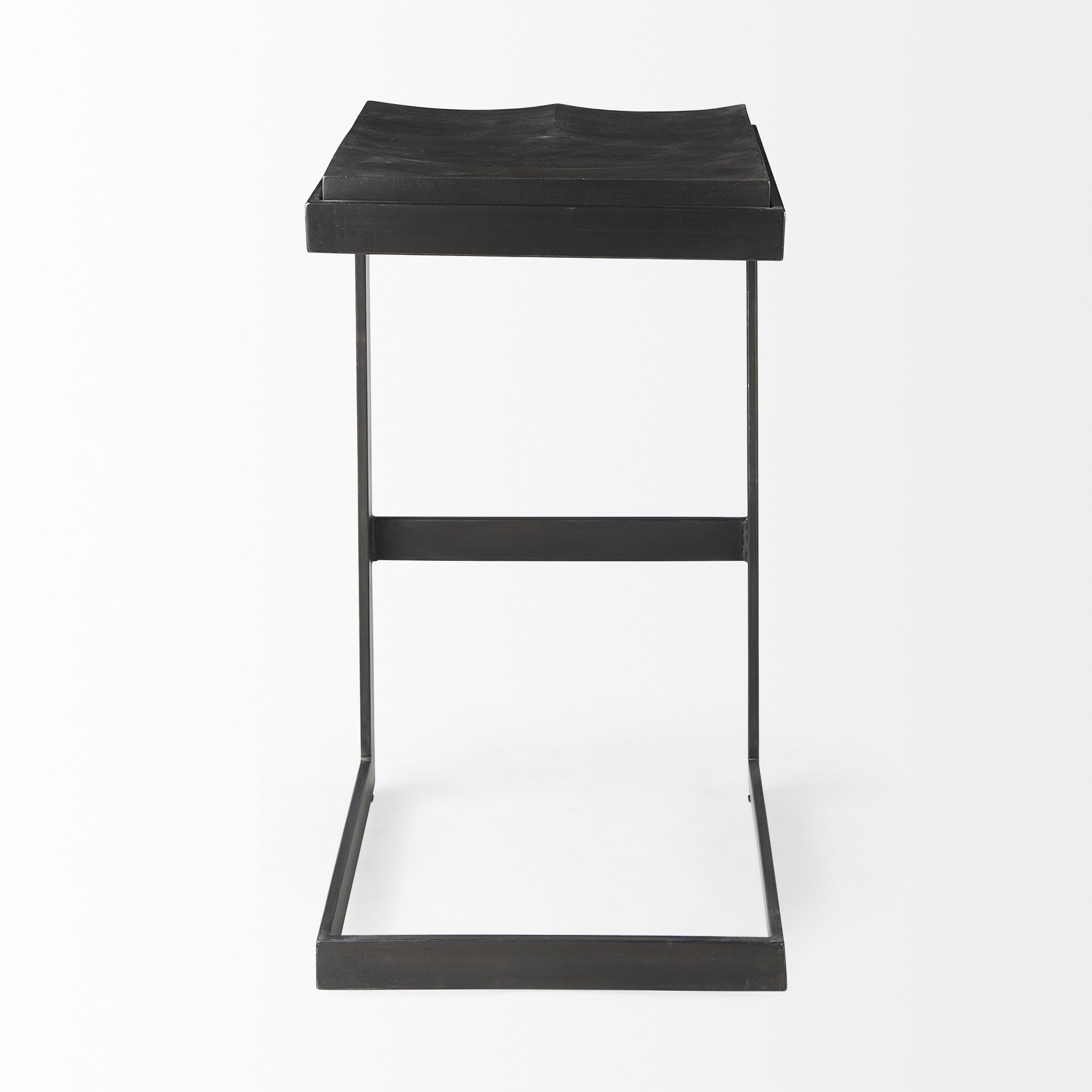 Black Solid & Manufactured Wood Backless Bar Height Bar Chair