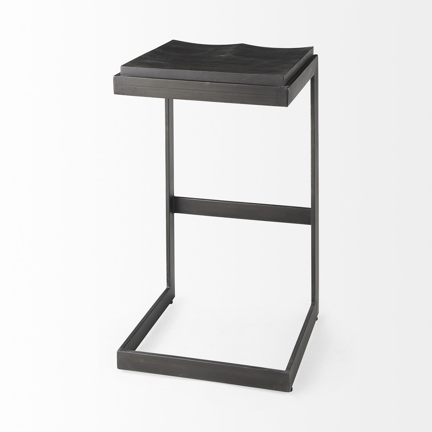 Black Solid & Manufactured Wood Backless Bar Height Bar Chair