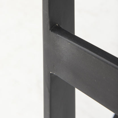 Black Solid & Manufactured Wood Backless Bar Height Bar Chair