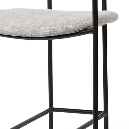 Gray & Black Fabric & Steel Bar Height Bar Chair