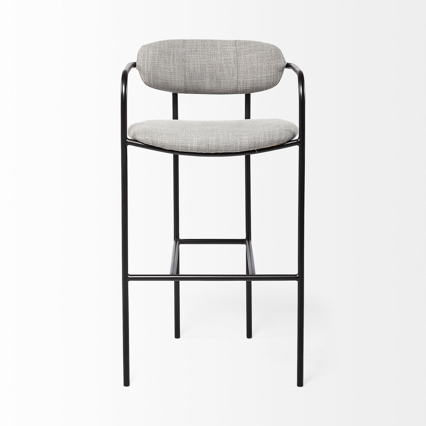 Gray & Black Fabric & Steel Bar Height Bar Chair