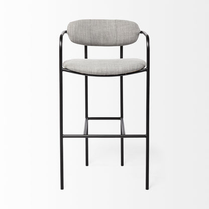 Gray & Black Fabric & Steel Bar Height Bar Chair