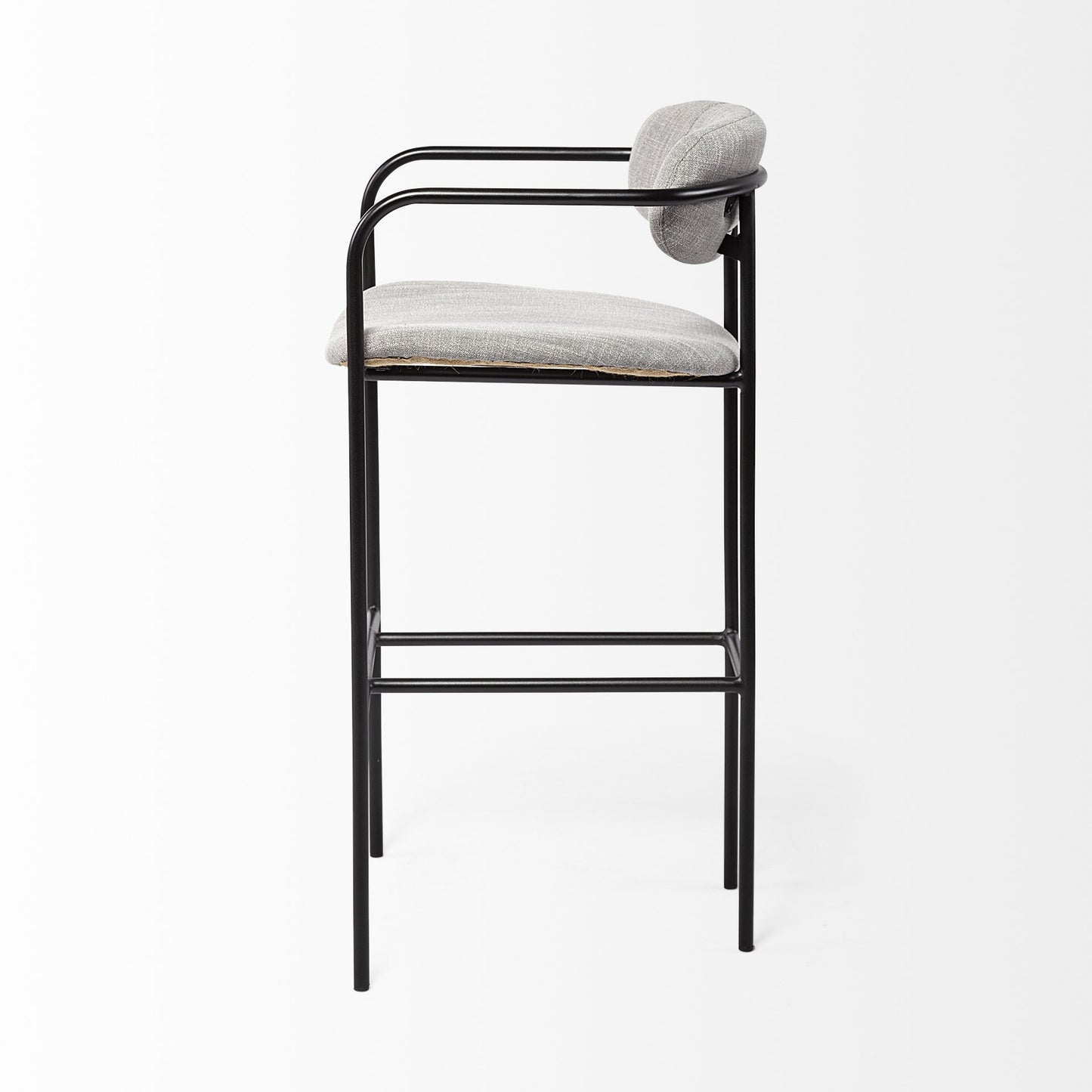 Gray & Black Fabric & Steel Bar Height Bar Chair