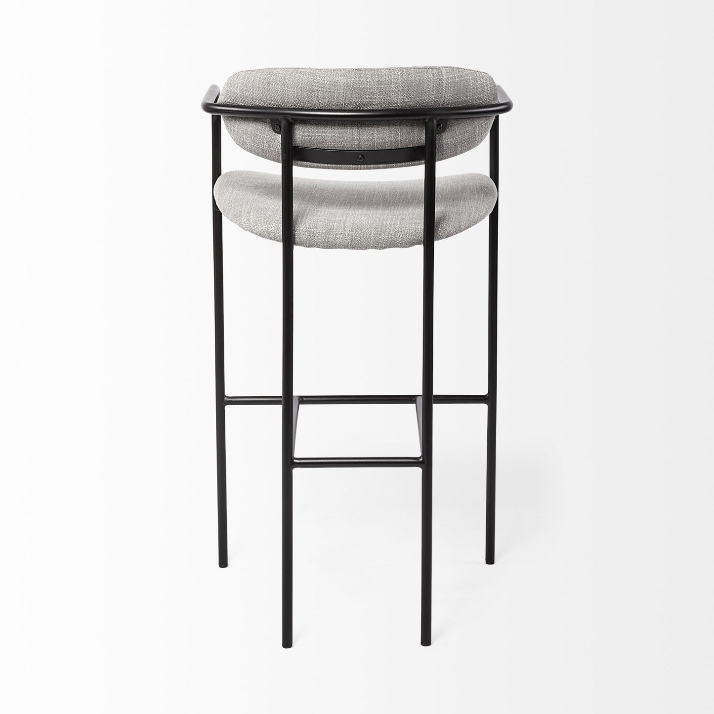 Gray & Black Fabric & Steel Bar Height Bar Chair