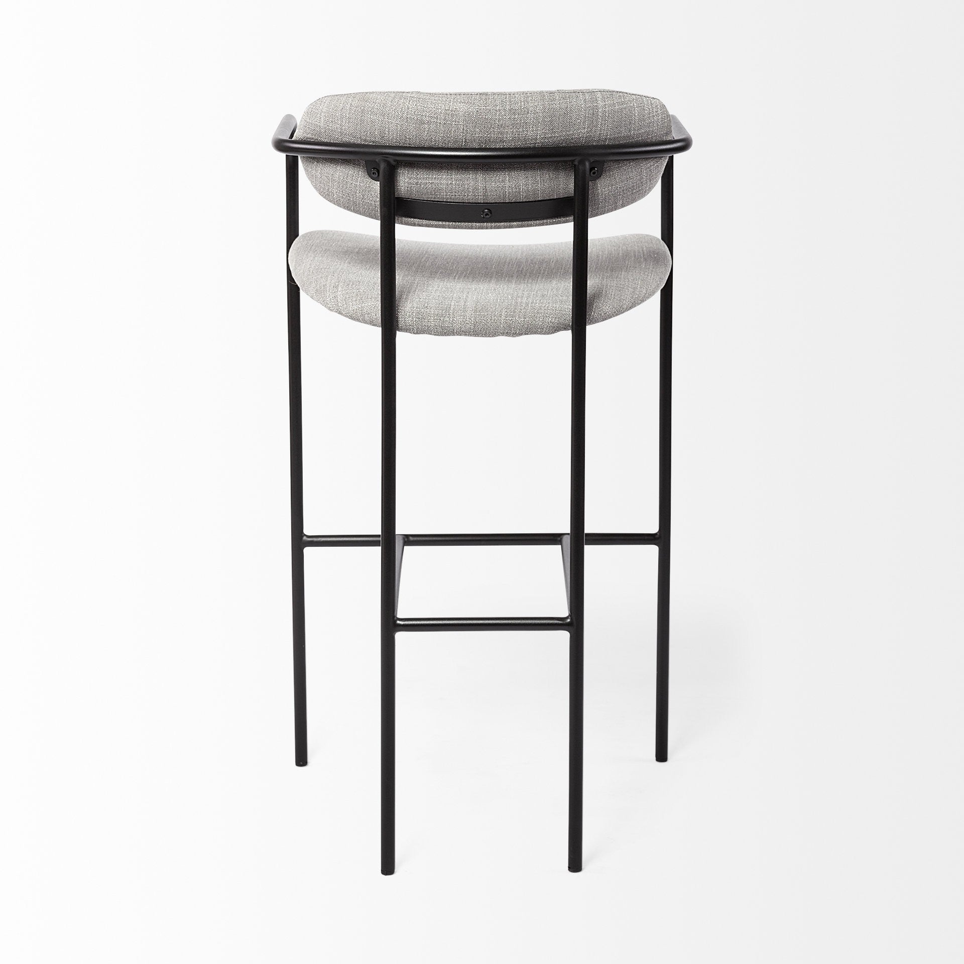 Gray & Black Fabric & Steel Bar Height Bar Chair