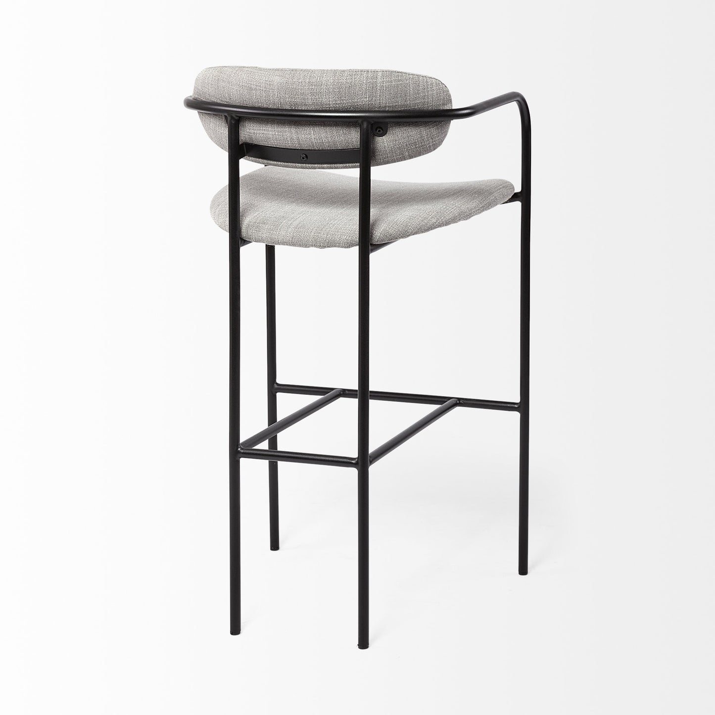 Gray & Black Fabric & Steel Bar Height Bar Chair