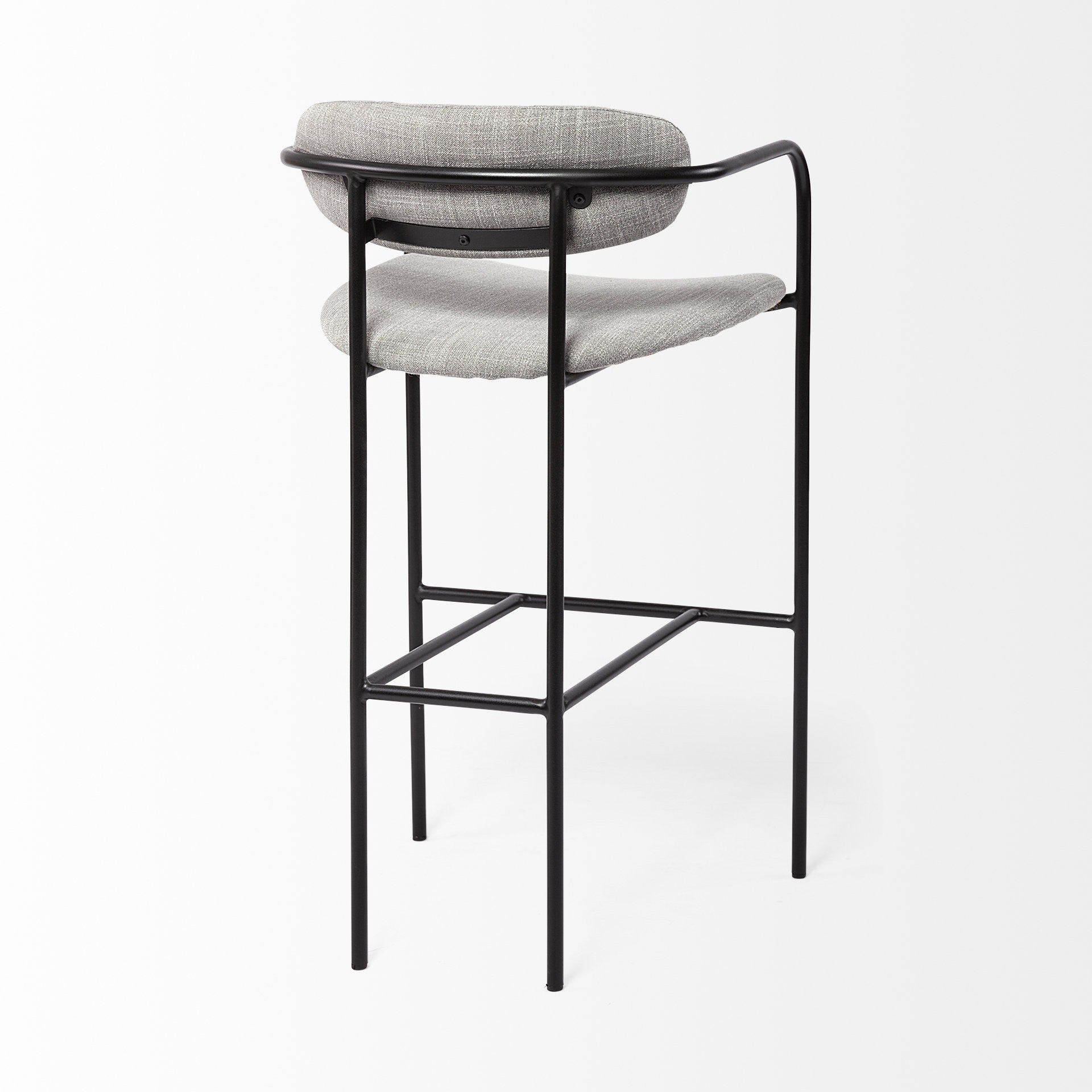 Gray & Black Fabric & Steel Bar Height Bar Chair