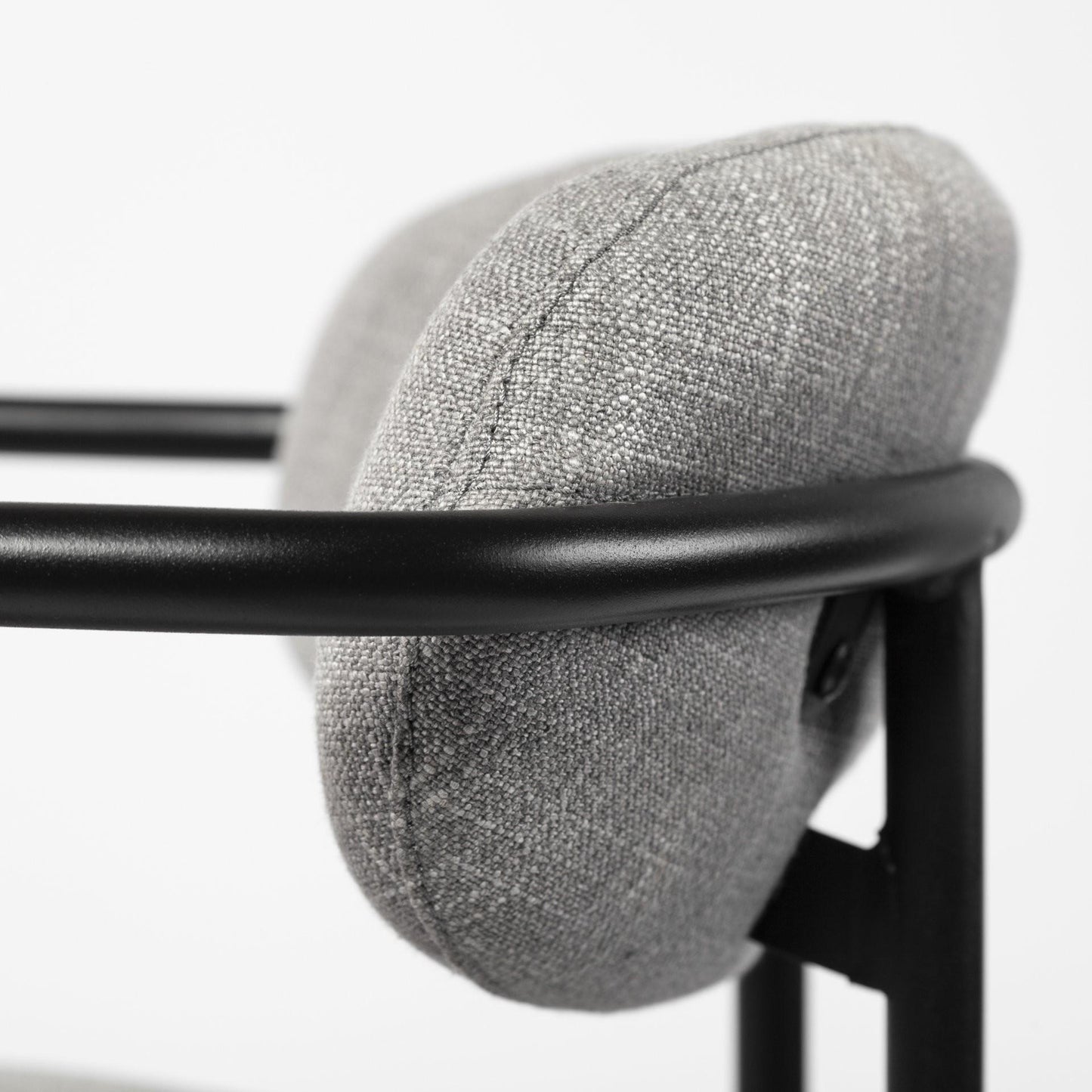 Gray & Black Fabric & Steel Bar Height Bar Chair