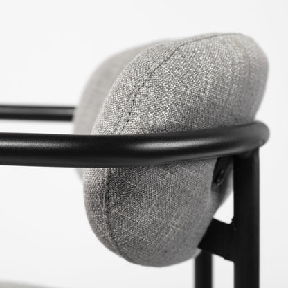Gray & Black Fabric & Steel Bar Height Bar Chair