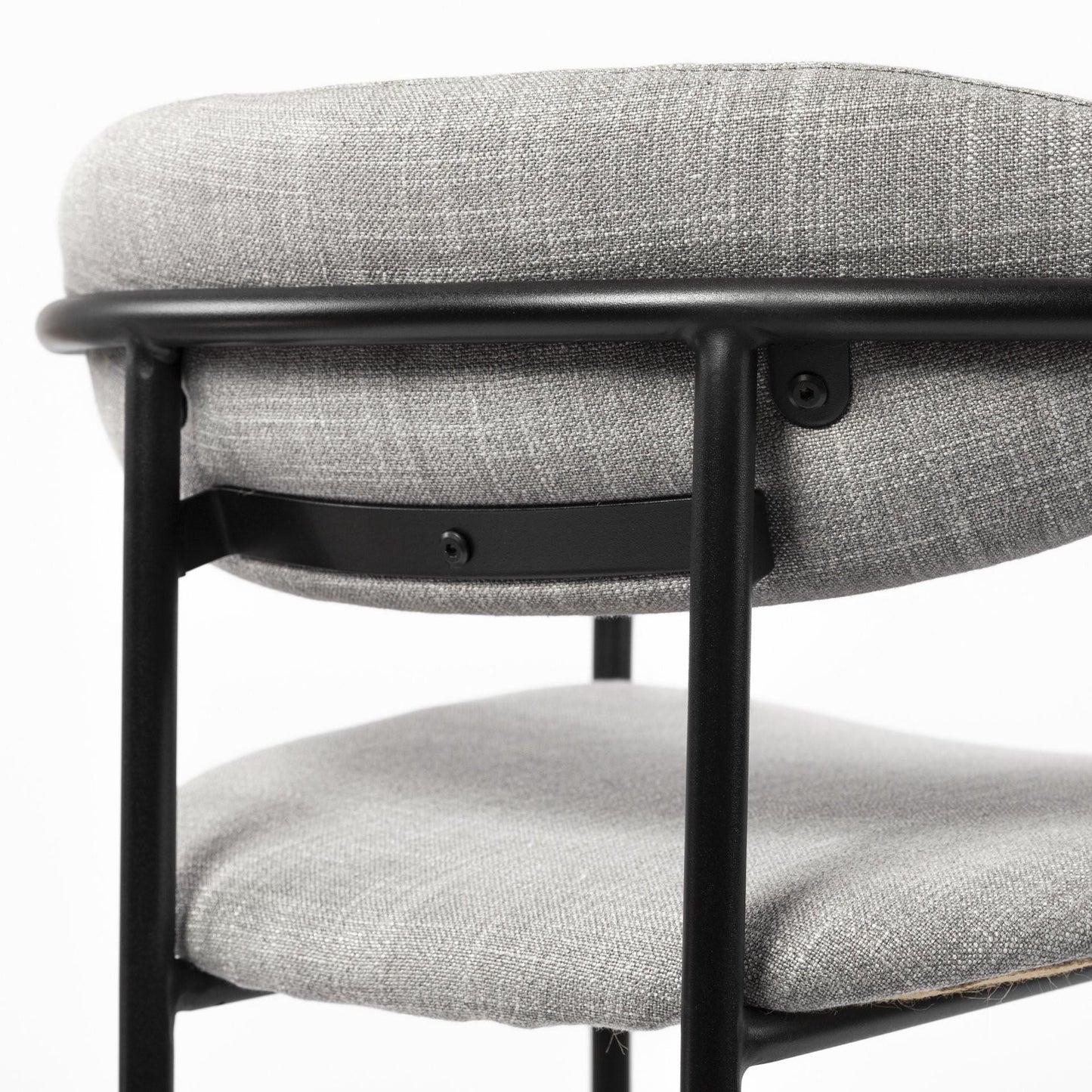 Gray & Black Fabric & Steel Bar Height Bar Chair