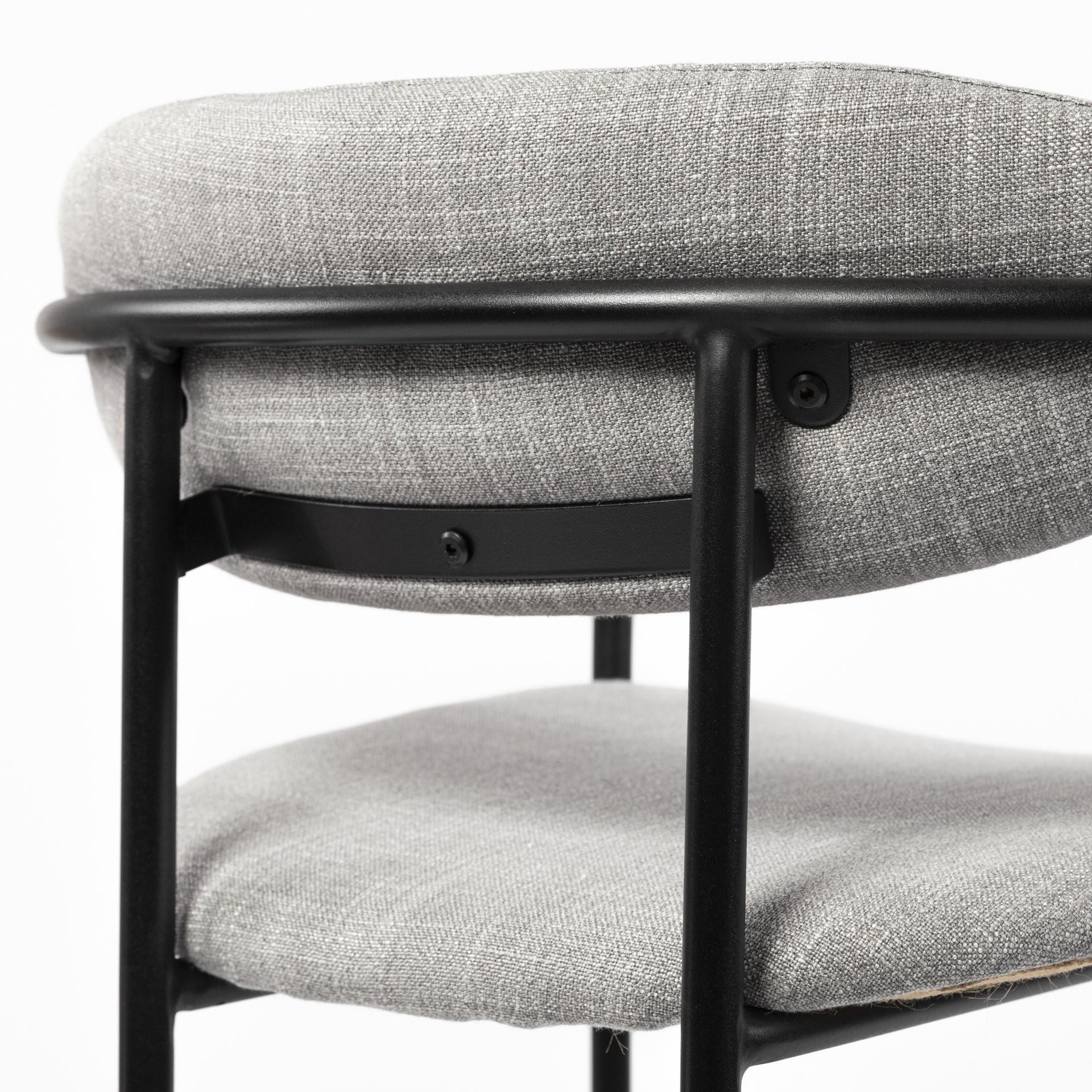 Gray & Black Fabric & Steel Bar Height Bar Chair