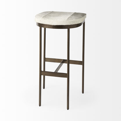Gold Leather & Metal Backless Bar Chair