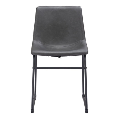 Black Solid Back Dining Chairs - Set of 2