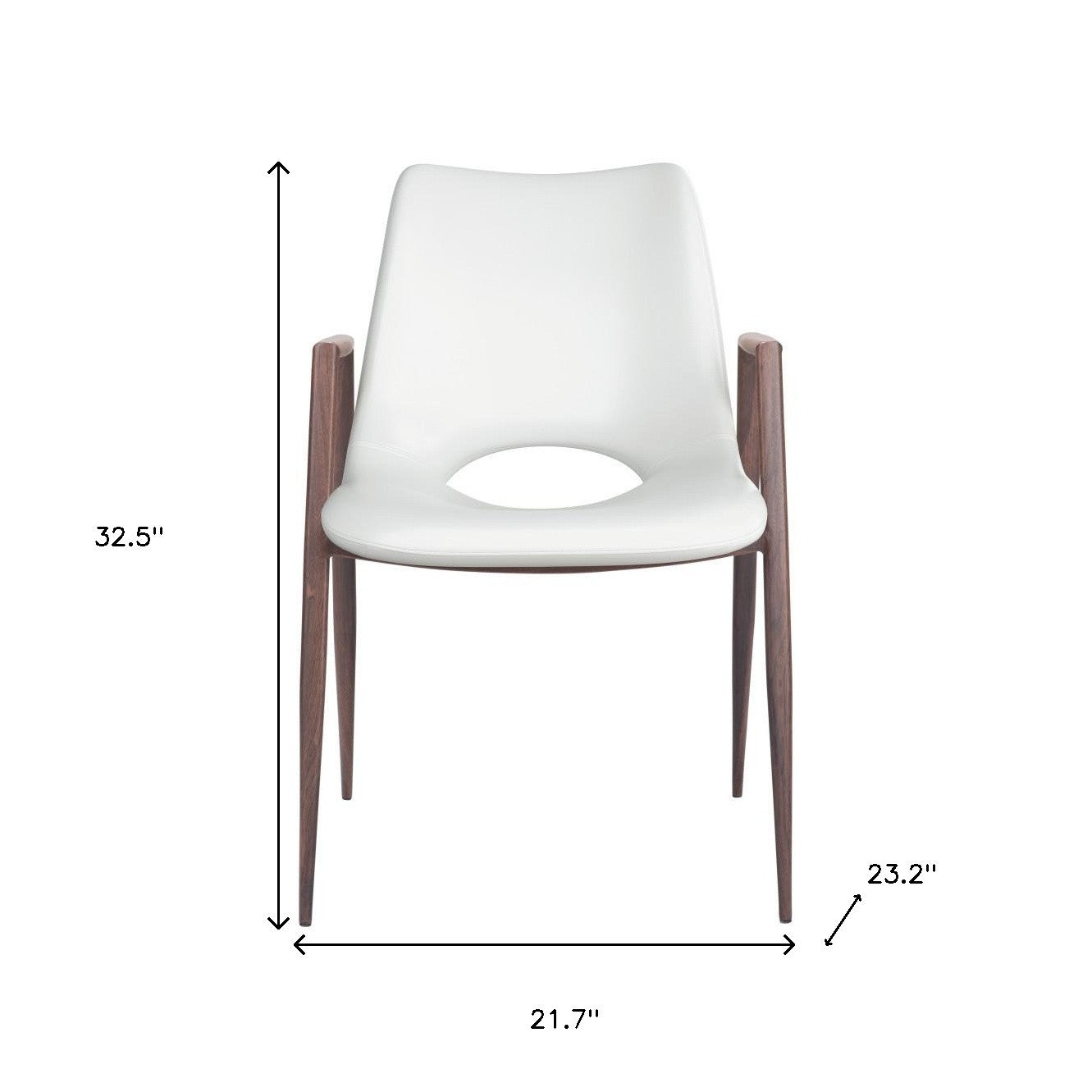 White & Brown Faux Leather Dining Chairs - Set of 2