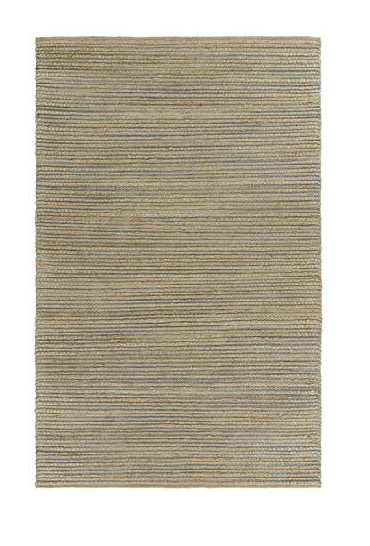 8 x 10 Tan & Blue Undertone Striated Rug