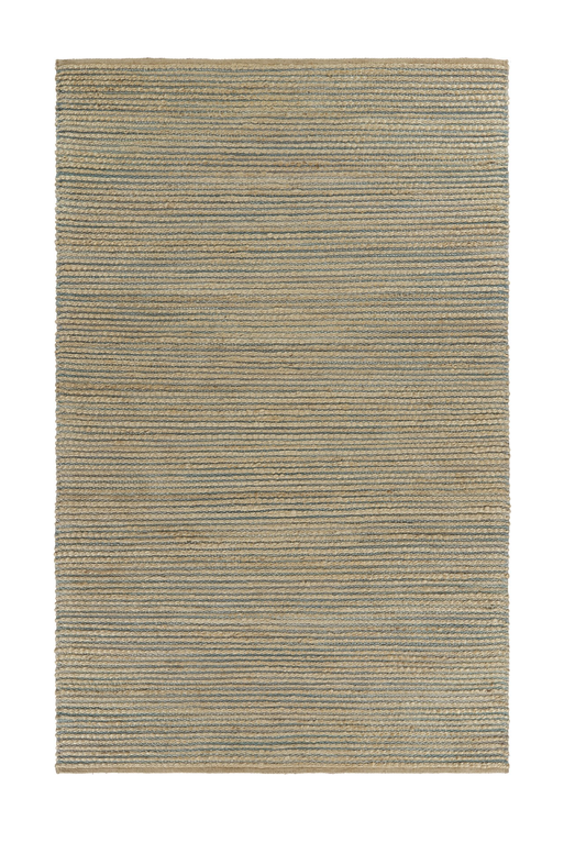 8 x 10 Tan & Blue Undertone Striated Rug