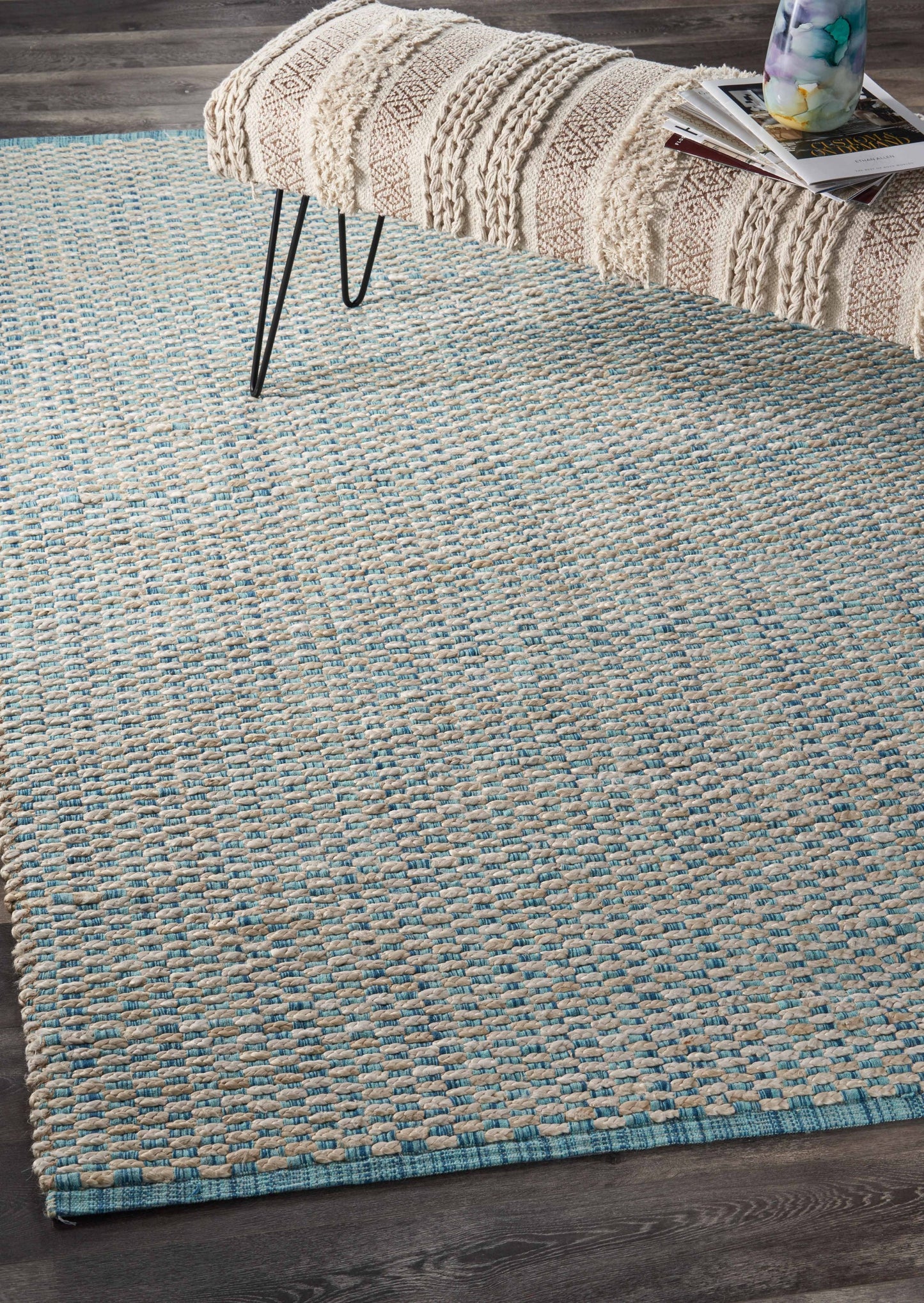 8 x 10 Blue & Beige Toned Rug