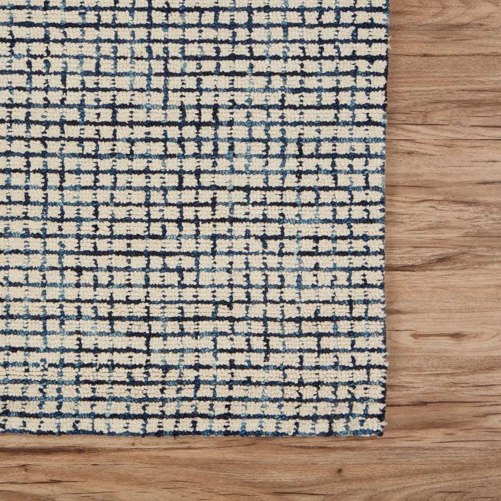 8 x 10 Ivory Wool Hand Loomed Rug