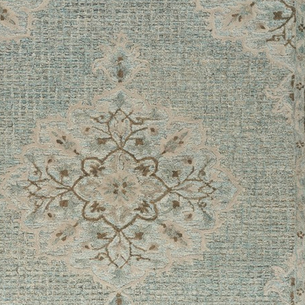 8 x 10 Blue Wool Hand Tufted Rug