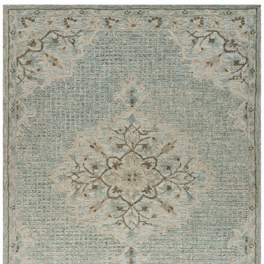 8 x 10 Blue Wool Hand Tufted Rug