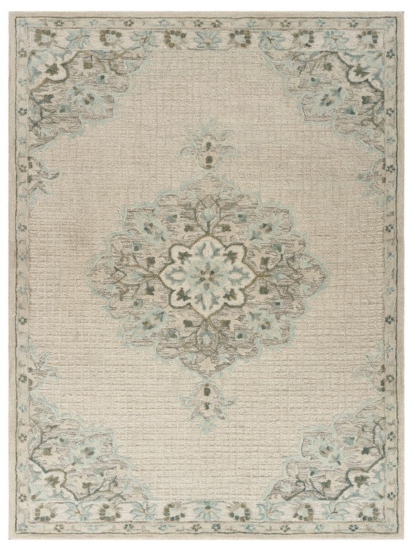 8 x 10 Ivory Wool Handmade Rug