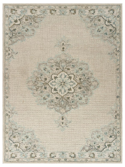 8 x 10 Ivory Wool Handmade Rug