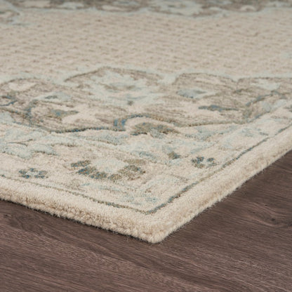 8 x 10 Ivory Wool Handmade Rug