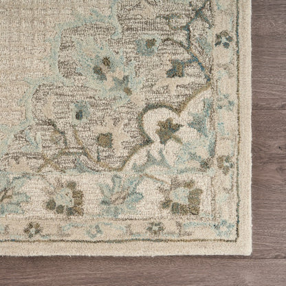 8 x 10 Ivory Wool Handmade Rug