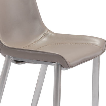 Gray & Silver Steel Low Back Bar Height Bar Chairs - Set of 2