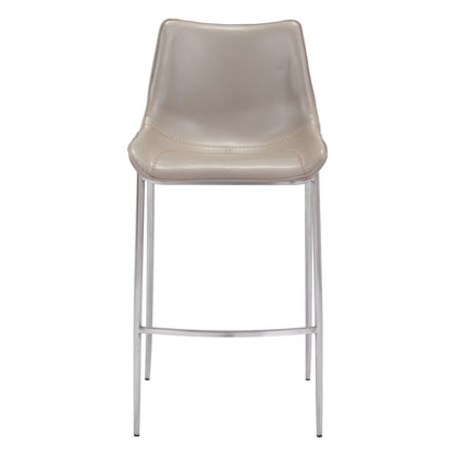 Gray & Silver Steel Low Back Bar Height Bar Chairs - Set of 2