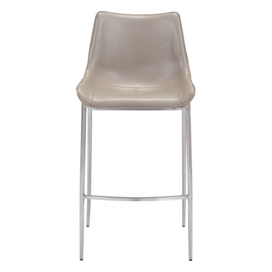 Gray & Silver Steel Low Back Bar Height Bar Chairs - Set of 2