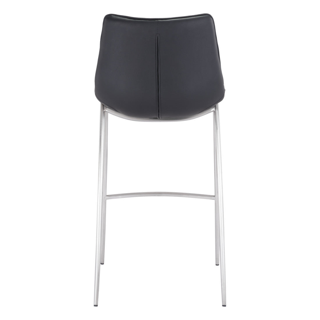 Black & Silver Steel Low Back Bar Height Bar Chairs - Set of 2