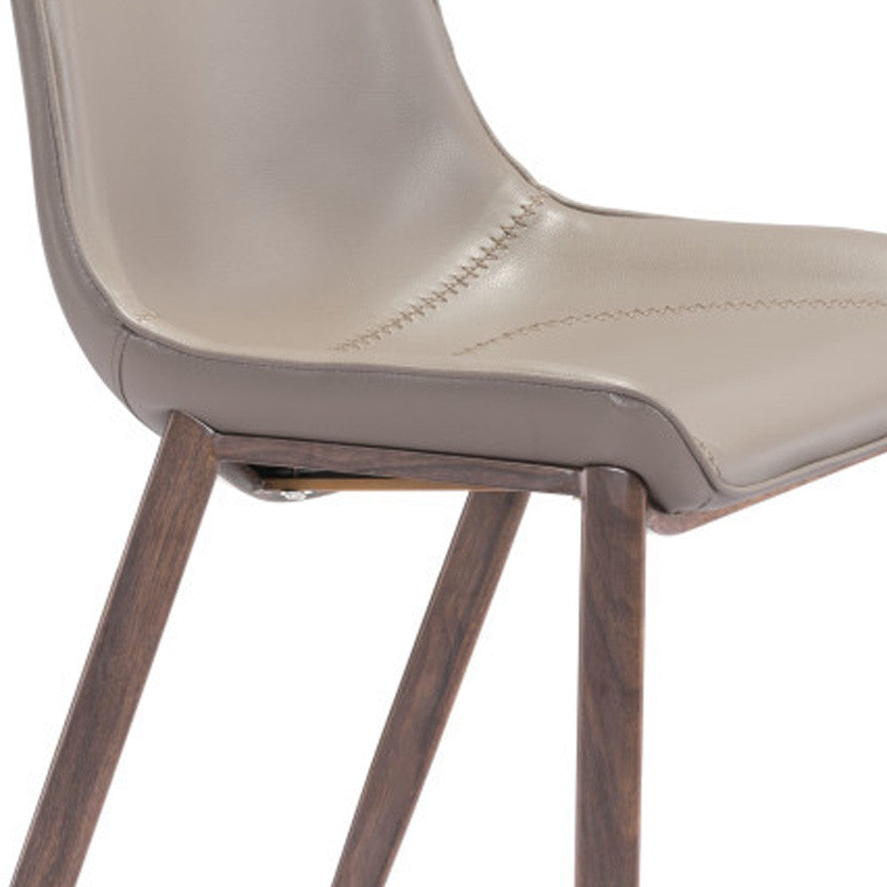 Gray & Brown Steel Low Back Bar Height Bar Chairs - Set of 2