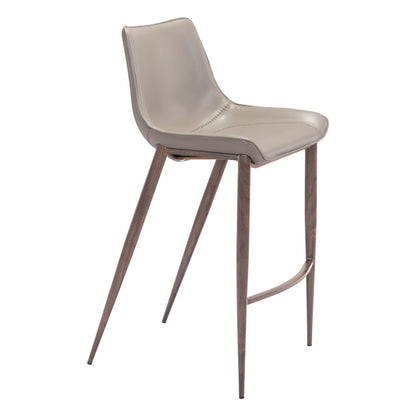 Sawyer Gray & Brown Steel Low Back Bar Height Bar Chairs - Set of 2