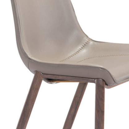 Gray & Brown Steel Low Back Bar Height Bar Chairs - Set of 2