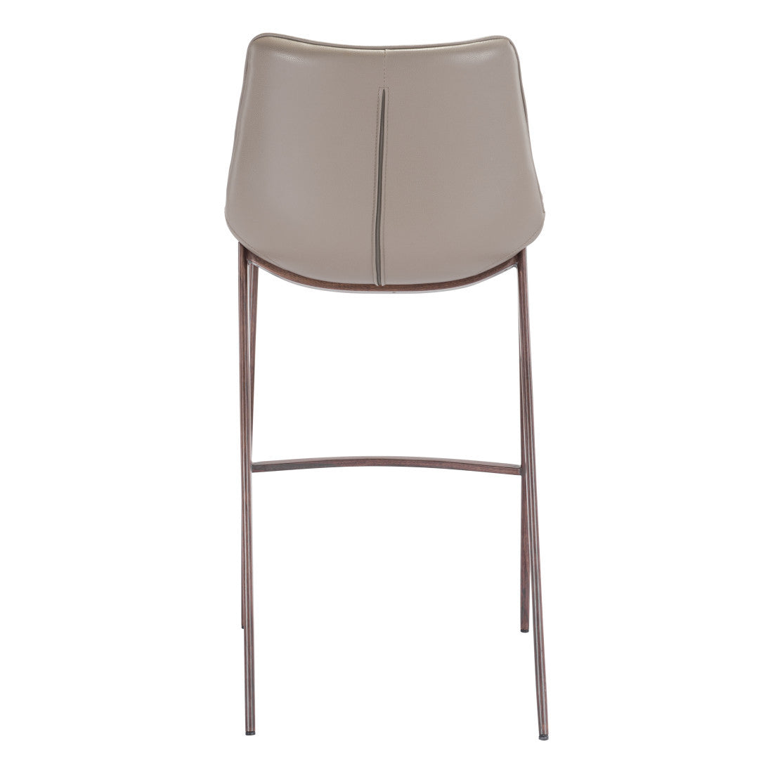 Gray & Brown Steel Low Back Bar Height Bar Chairs - Set of 2