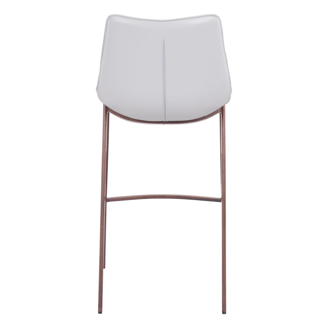 White & Brown Steel Low Back Bar Height Bar Chairs - Set of 2