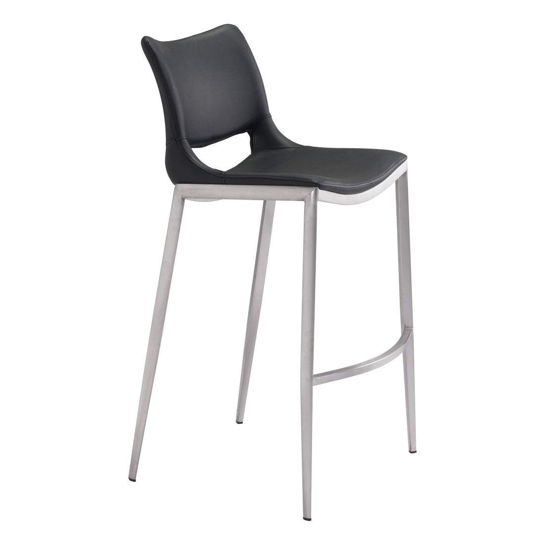 Emory Black & Silver Steel Low Back Bar Height Bar Chairs - Set of 2