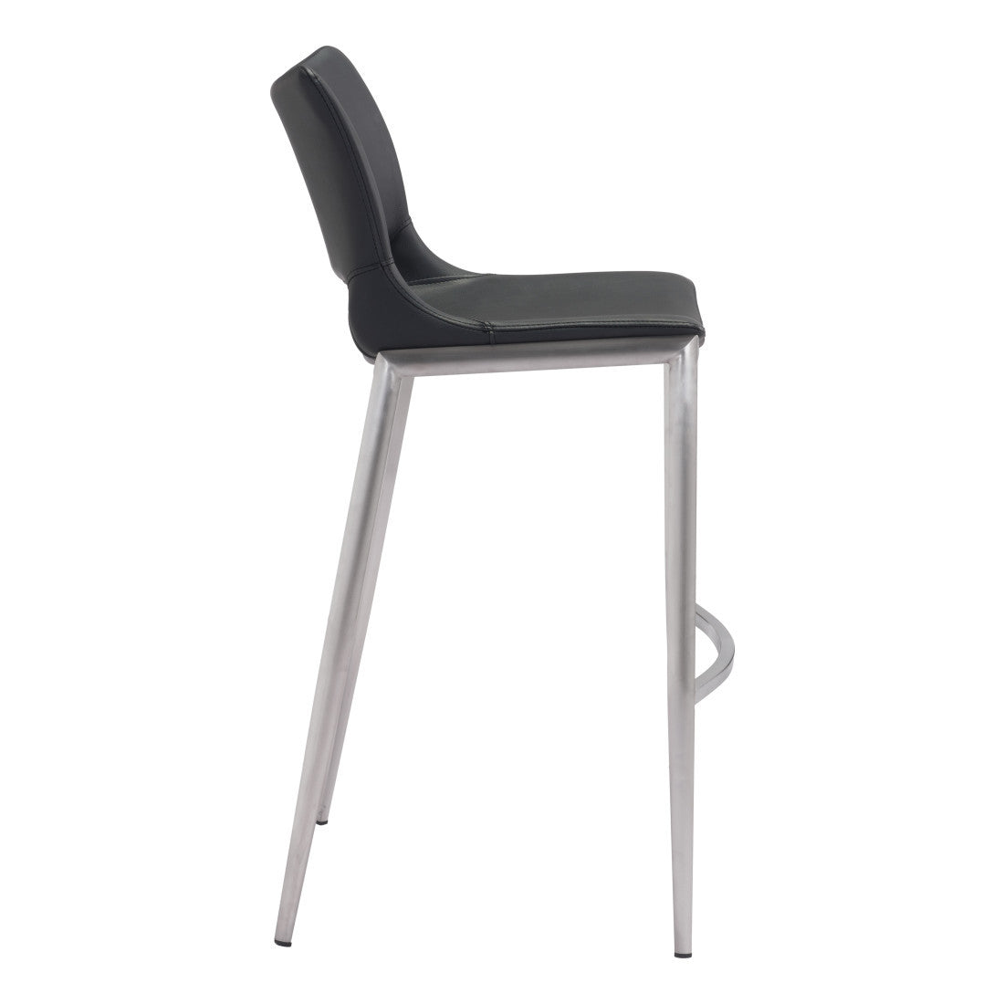 Black & Silver Steel Low Back Bar Height Bar Chairs - Set of 2