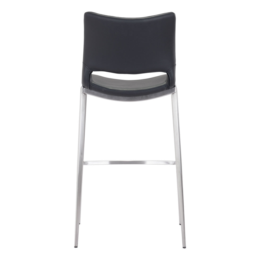Black & Silver Steel Low Back Bar Height Bar Chairs - Set of 2