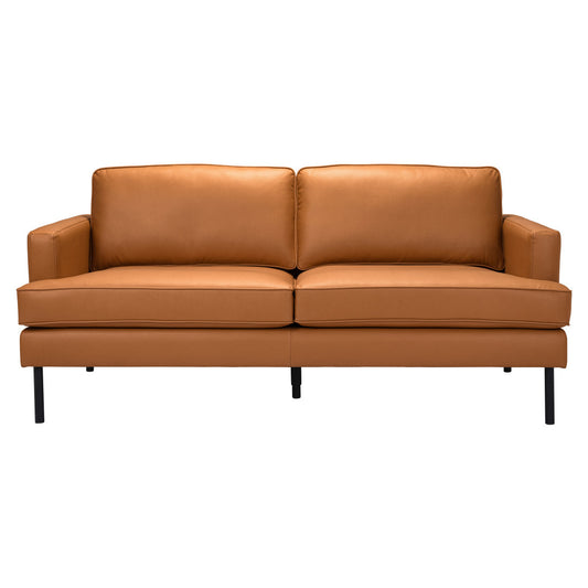 Brown Polyester Sofa With Black Legs