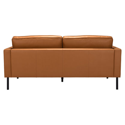 Brown Polyester Sofa With Black Legs
