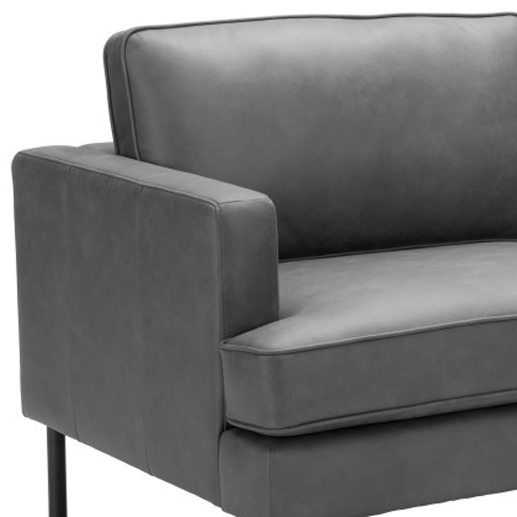 Gray Faux Leather Sofa