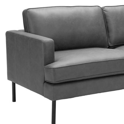 Gray Faux Leather Sofa